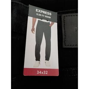 Express Men's Slim Fit Denim Jeans Black Size 34x32